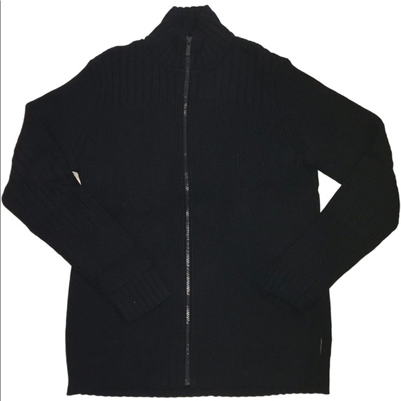 Calvin Klein Jeans Other - Mens Large Calvin Klein Jeans Cable Knit Ribbed Full Zip Sweater No Pockets Slim